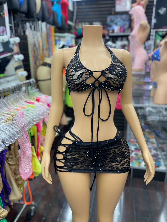 Janet Lace Skirt Set