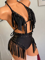 HIGH WAIST FRINGE SET EXOTIC DANCE WEAR