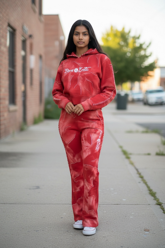 Born Exotic Red Sweatsuit